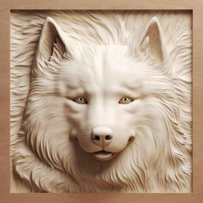 Nature and animals (st Samoyed dog 3, NATURE_4903) 3D models for cnc